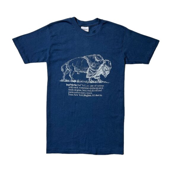 80s Vintage Buffalo T-shirt Single Stitch Stedman New York Definition Joke. - Picture 1 of 7